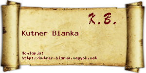 Kutner Bianka névjegykártya